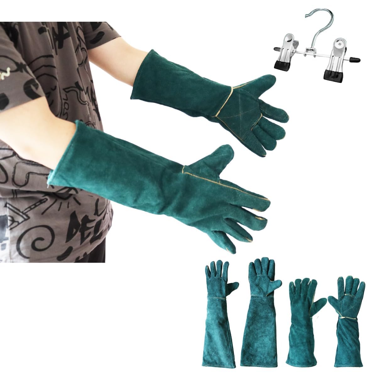 [犬猫工房] ペットグローブ 犬 猫 ロング 噛みつき防止 手袋 [最高強度224KG] 牛革【 獣医師監修 】 耐摩耗性 耐熱性 噛みつき 防止 嚙まれても痛くない 引っかき 厚手 保護手袋 爬虫類 園芸商品画像