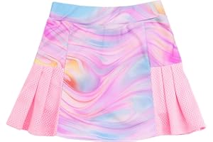 JESKIDS Girls' Tennis Golf Skirts with Shorts Pickleball Athletic Pleated Skort 6~13T