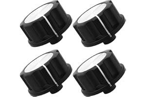 The Lord of the Tools 4Pcs Tower Air Fryer Timer Knob Replacement, D Shaft 6mm, 30x15mm Black Switch Button
