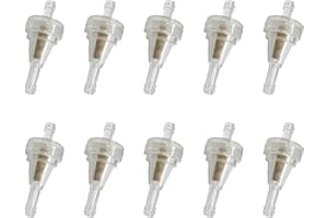 Fkewp 10 PCS 1/4" Inline Fuel Filter, Clear Inline Carb Fuel Gas Filters Replacement with Copper Core, Universal Small Engine