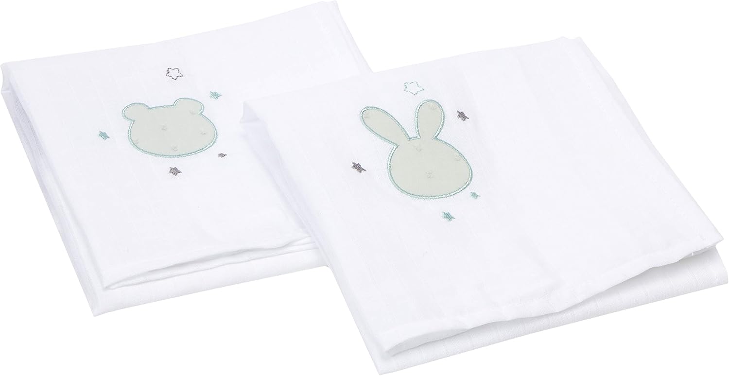 Bright Brands Sportsgoods Set 2 Gasitas 100% Alg 548 Applique 044 56 Bibs Kids, white, 60 x 60 x 0.5