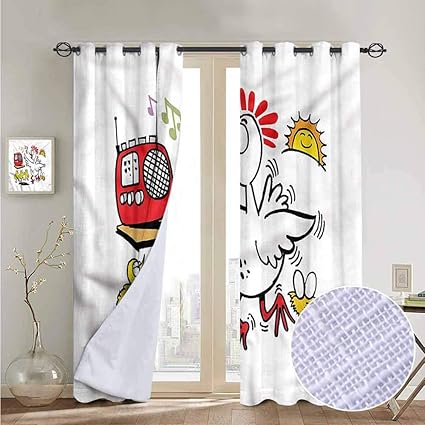 Amazon Com Nuomanan Kitchen Curtains Chicken Happy Dancing