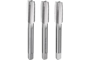 uxcell 3pcs Hand Tap Set, 1/2-13 UNC Taper/Plug/Bottom Thread Screw Taps, High Speed Steel Hand Threading Tapping Tool Kit