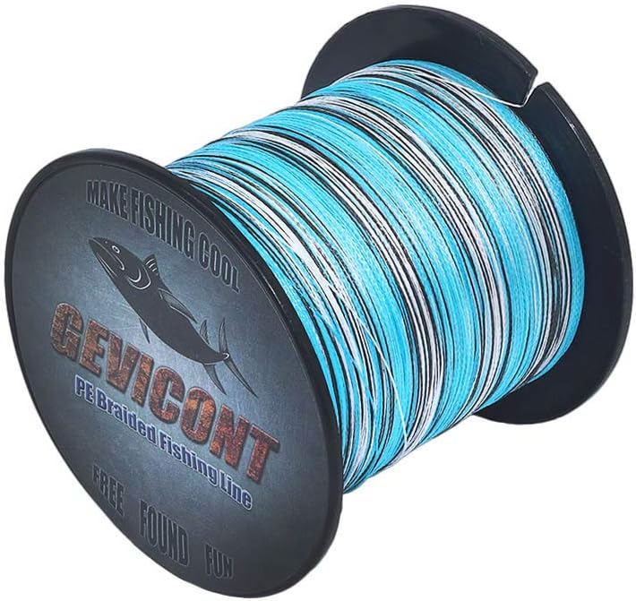 GEVICONT Superbraid Fishing Lines Zero Memory Fishing Equipment Weaves PE 8-Strand 109yds/100m 328yds/300m 547yds/500m 1094yds/1000m 10lbs-300lbs Multiple Colors Available for Shark Fishing
