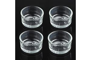 DQITJ 4 Pcs Glass Reptile Feeding Bowl Food Water Dish Feeder Cup for Lizard Spider Corn Snake Centipede Scorpion Crickets Small Reptile