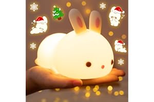 ONE FIRE OneFire Night Light for Kids Christmas Gifts for Kids, 16 Colors Bunny Toys Cute Lamp, Soft Silicone Baby Night Light, 1200mAh Portable Dimmable Touch Lamps,Kawaii Room Decor,Christmas Gifts for Teens