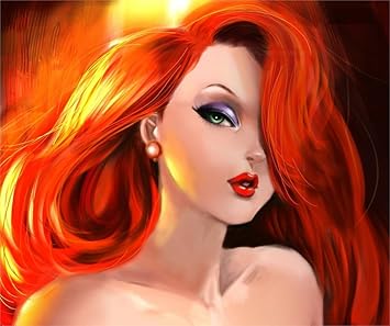 Amazon De Da Bang Poster Jessica Rabbit Red Hair Green Eyes Make