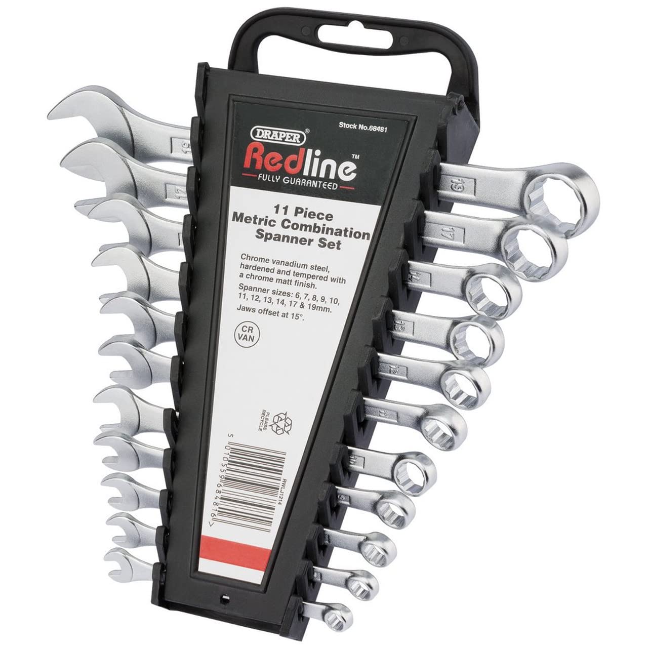 Draper 1 x Redline 68481 Metric Combination Spanner Set (11-Piece)