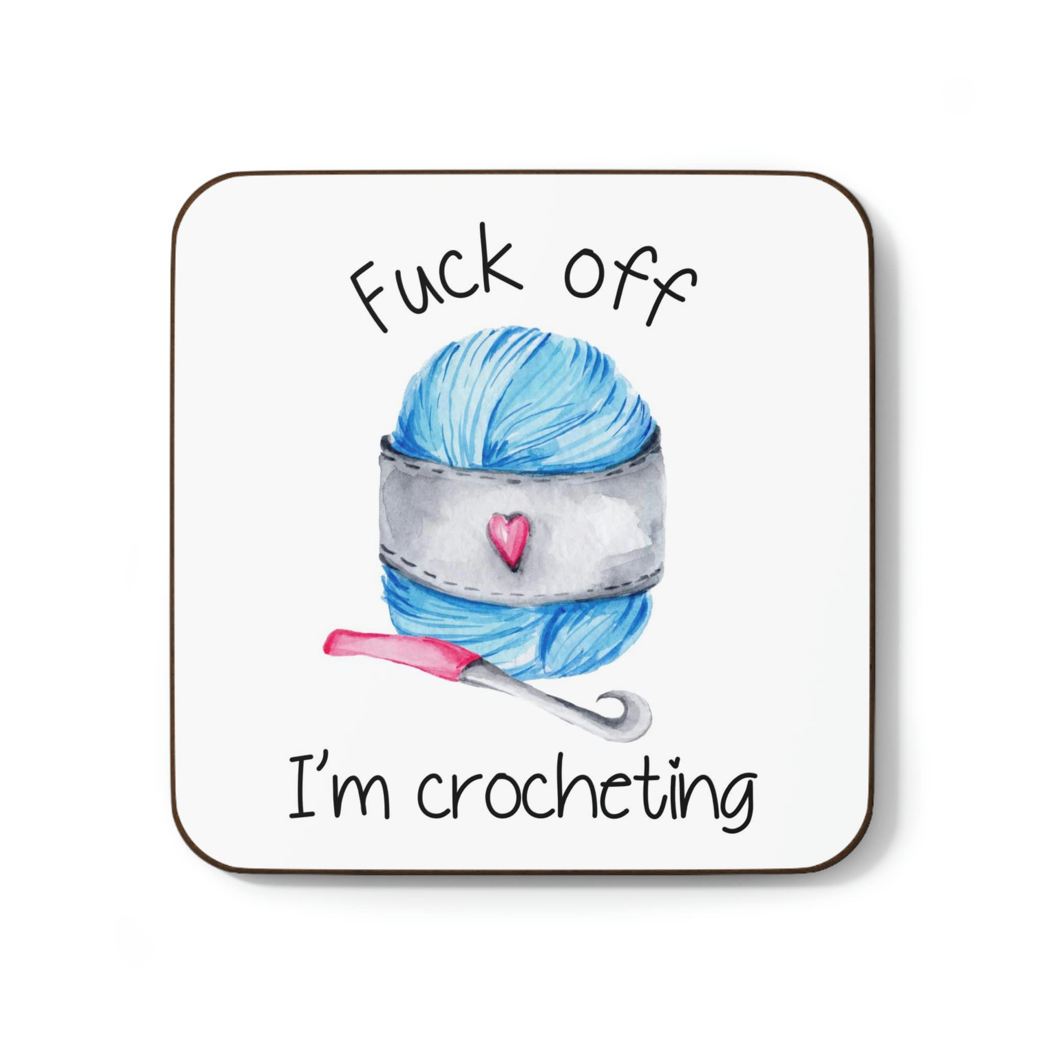 Plumfoolery F**k Off I'm Crocheting Mug Gift for Her, Funny Profanity Cup (Coaster)