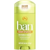 Ban Invisible Solid Antiperspirant and Deodorant for Women and Men, Sweet Simplicity Scent, 2.6 Oz.