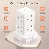 Sameriver 12-in-1 Tower Extension Lead 8 AC Outlets 4 USB 2m Surge Protection view 6