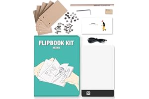 Flip Book Kit, Neeho Flipbook Kit with Light Pad for Drawing and Tracing with 300 Sheets Premium Pre-drilled Flipbook Paper, LED Lightbox for Making Animation Flipbooks with Binding Screws