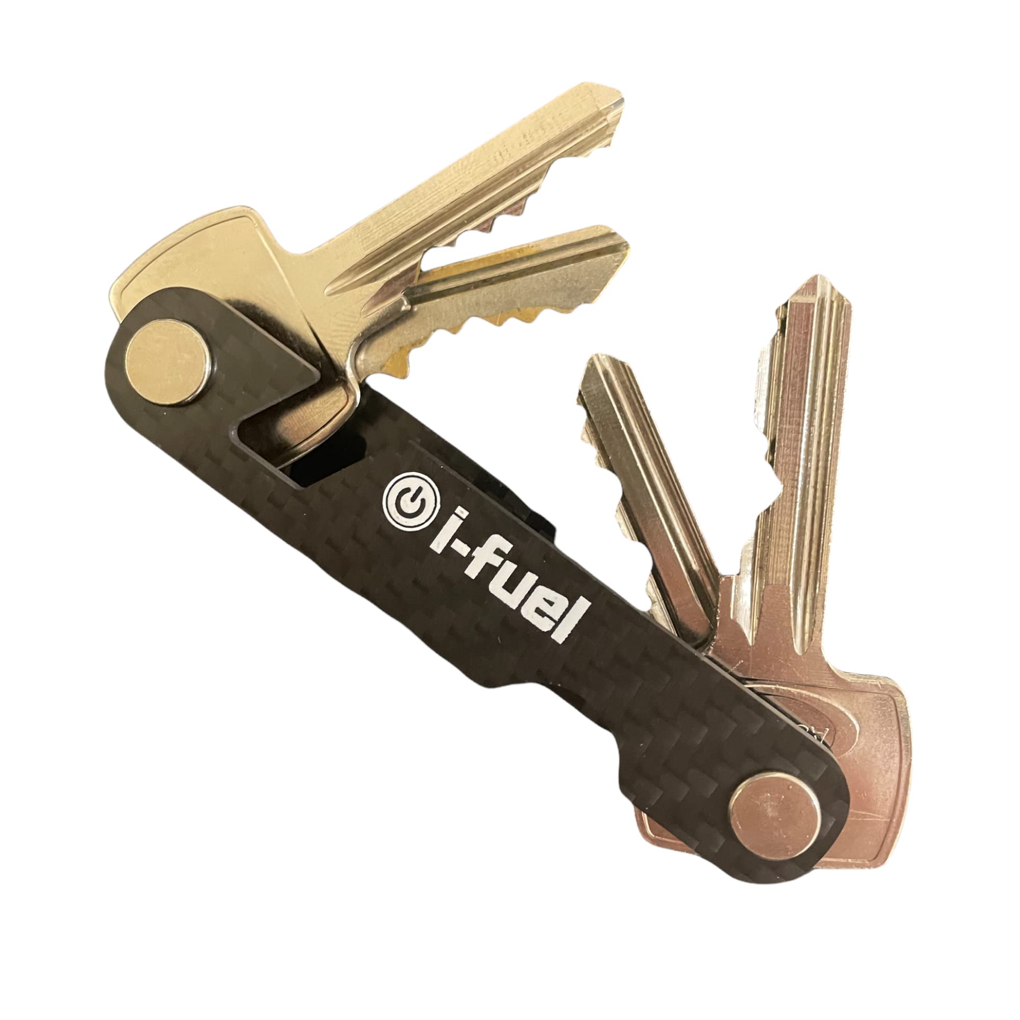 i-Fuel Key Holder Slim Carbon Fibre Compact Smart Key Holder Organiser Holds up to 8 keys