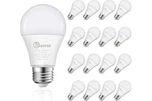 CFMASTER A19 LED Light Bulbs, 9W(80W Equivalent) LED Bulbs, E26 Standard Base, 3000K Warm White, 800 Lumens, Non-Dimmable, 9W Bright White Light Bulbs for Home Office (16-Pack)
