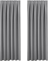 BellaHills 90 Drop Pencil Pleat Curtain Panels Grey 2 Pieces