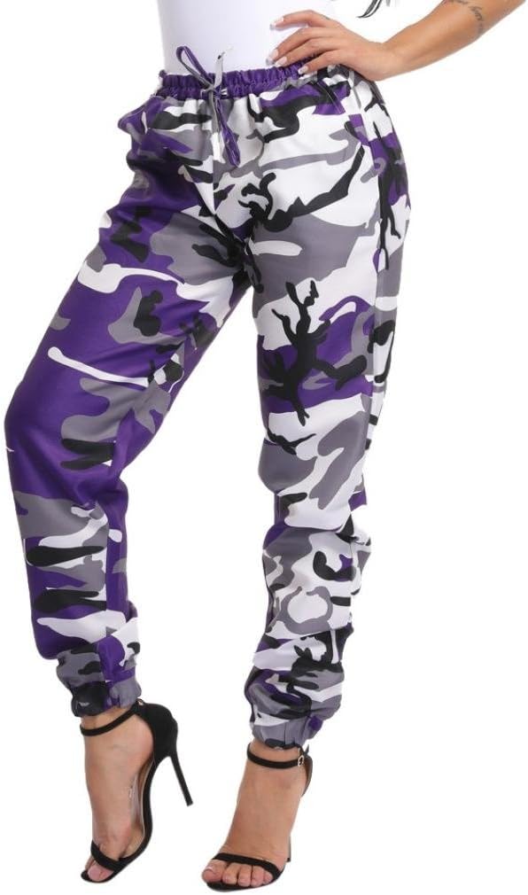 Pants for Womens, FORUU Comfy Street Dance Show Sports Camo Cargo Gym Outdoor Casual Camouflage Trousers