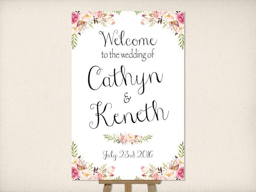 Amazon Co Jp ウェディング ウェルカム サイン ラージ マウント ウェディング ポスター レセプション サイン セレモニー サイン ウィムジカル ボーホー フローラル Diy X Welcome Sign 1229 ホーム キッチン