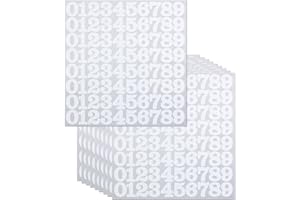 CMBBZZY 1 Inch Number Stickers for Inventory and Classification, Waterproof Label Number Stickers for Organizing, Self Adhesive & Waterproof - White
