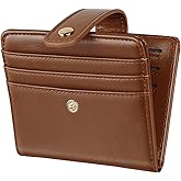 Simikol Small Wallets for Women Slim Minimalist for Bifold Credit Card Holder for Pocket or Purse, Brown