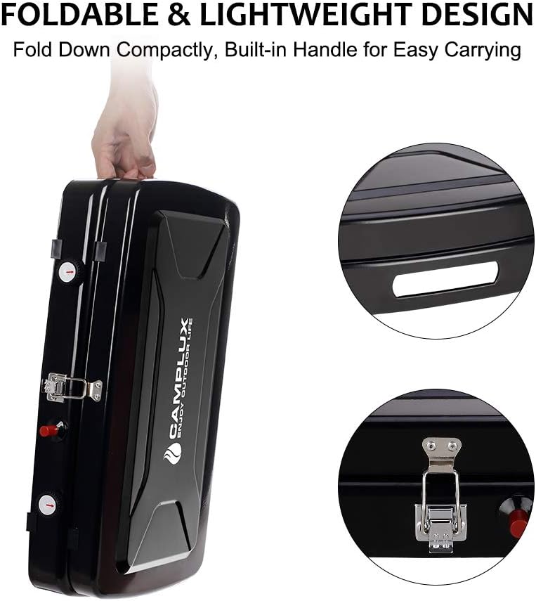 Camplux JK-8620 Portable 2 Burners Camping Stove, Outdoor Foldable Camp Gas Stove 2.4kW - Image 5
