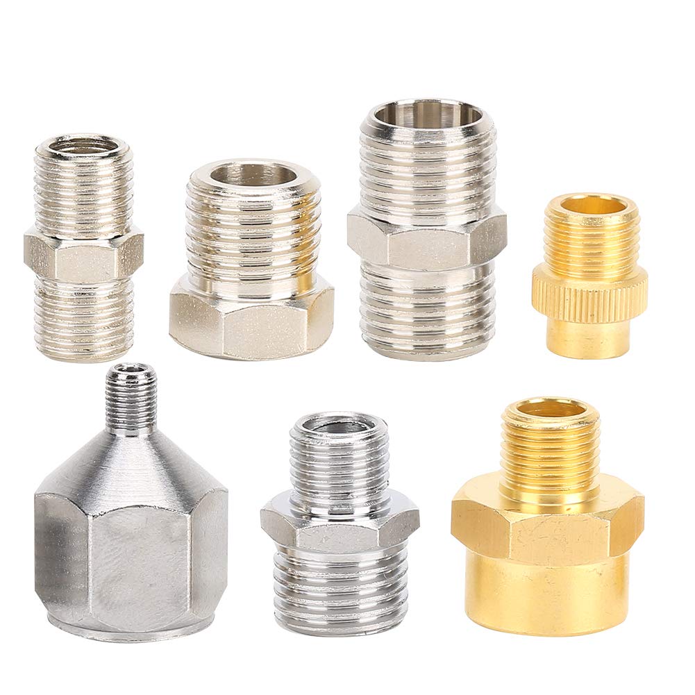 Uxsiya Airbrush Connector, Air Compressor Adapter Brass for Industry for Compressor for Airbrush Hose