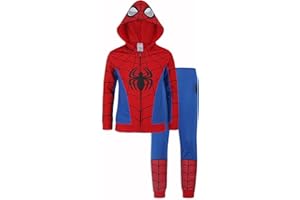 Marvel Spider-Man, Miles Morales, & Venom Boys Zip Up Hooded Sweatshirt and Pants Set for Toddlers and Big Kids – Black/Red