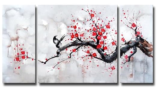 Yatsen Bridge Noir Blanc Rouge Moderne Abstrait Fleur De