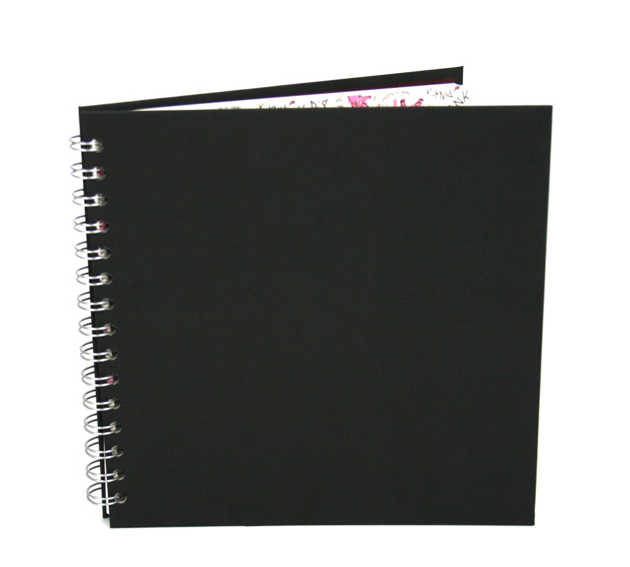 Pink Pig 11x11 Square Posh Eco Pig White Paper Sketchbook - Black