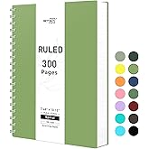 RETTACY Spiral Notebook, B5 College Ruled Notebook with 300 Pages, 7.4" × 10", Medium Size, Notebook Journal for School, Work