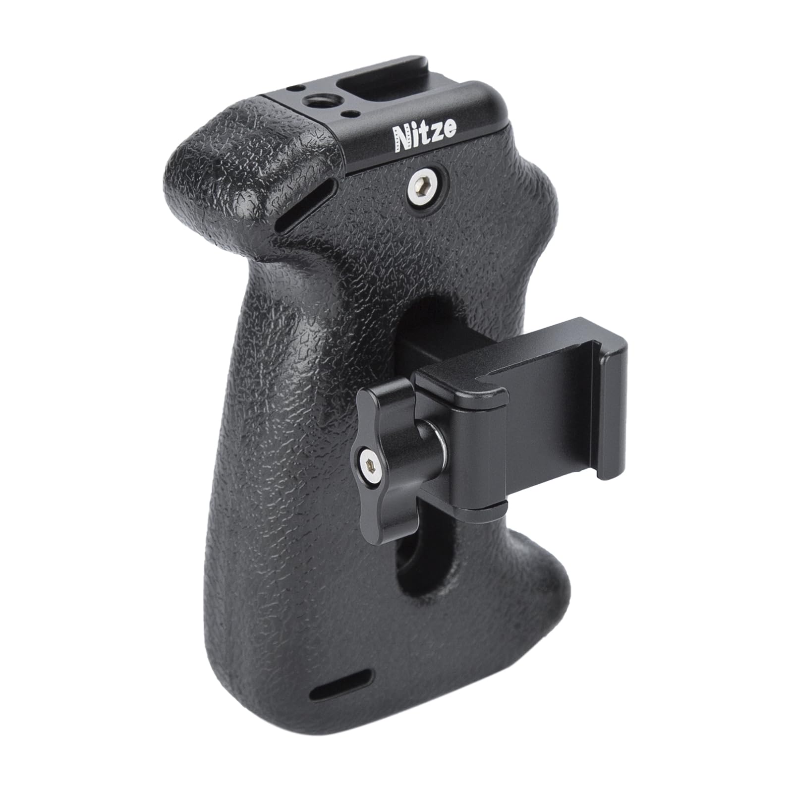 Nitze NATO Side Handle, Aluminum Camera Cage Handgrip with Built-in Cold Shoe, Strap Hole and Threaded Hole, Direction and Position Adjustable with Max Load 10kg - PA22-H3