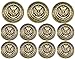 Antique Gold Crowned Eagle 11 piece set metal blazer buttons