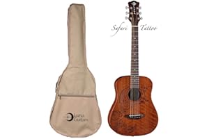 LUNA GUITARS Luna Safari Series Tattoo Travel-Size Dreadnought Acoustic Guitar