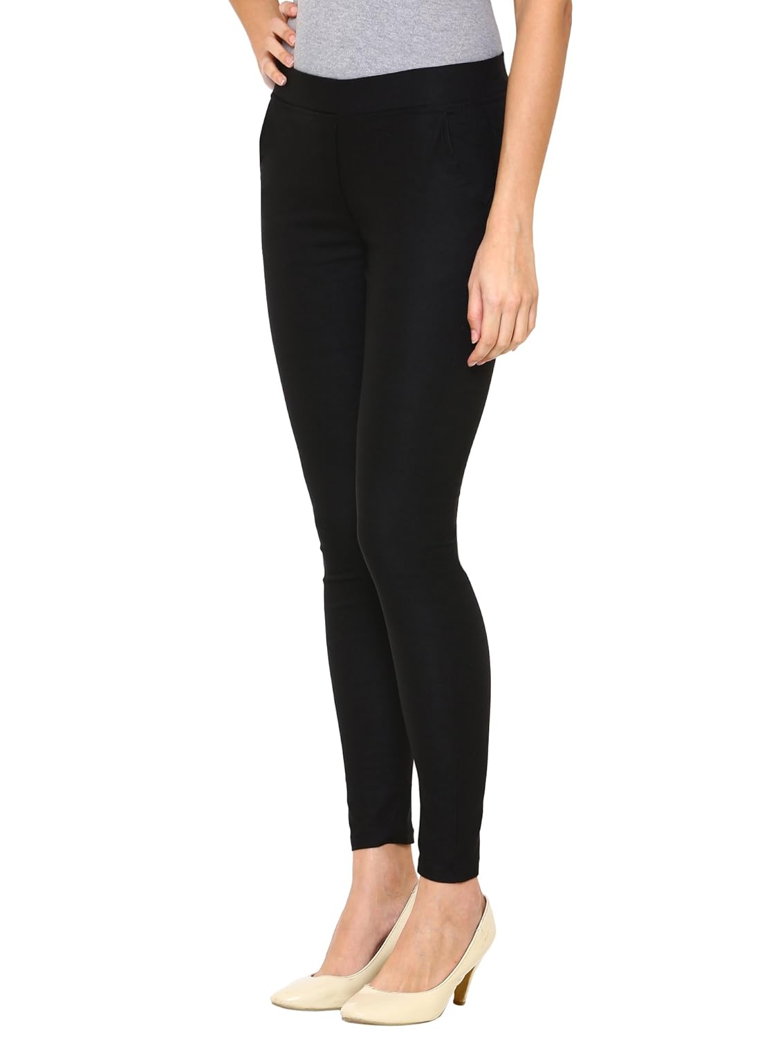 damen mode black spandex cotton lycra elastic jeggings