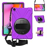 ZenRich Samsung Galaxy Tab A 10.1 Case 2019 SM-T510/T515, Shockproof Heavy Duty Rugged Case with 360 Rotating Kickstand Hand 