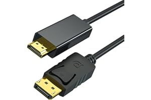 DisplayPort to HDMI Cable, Uni-Directional 4K Display Port (DP) Computer to HDMI Monitor Cable Gold Plated Cord, Compatible w