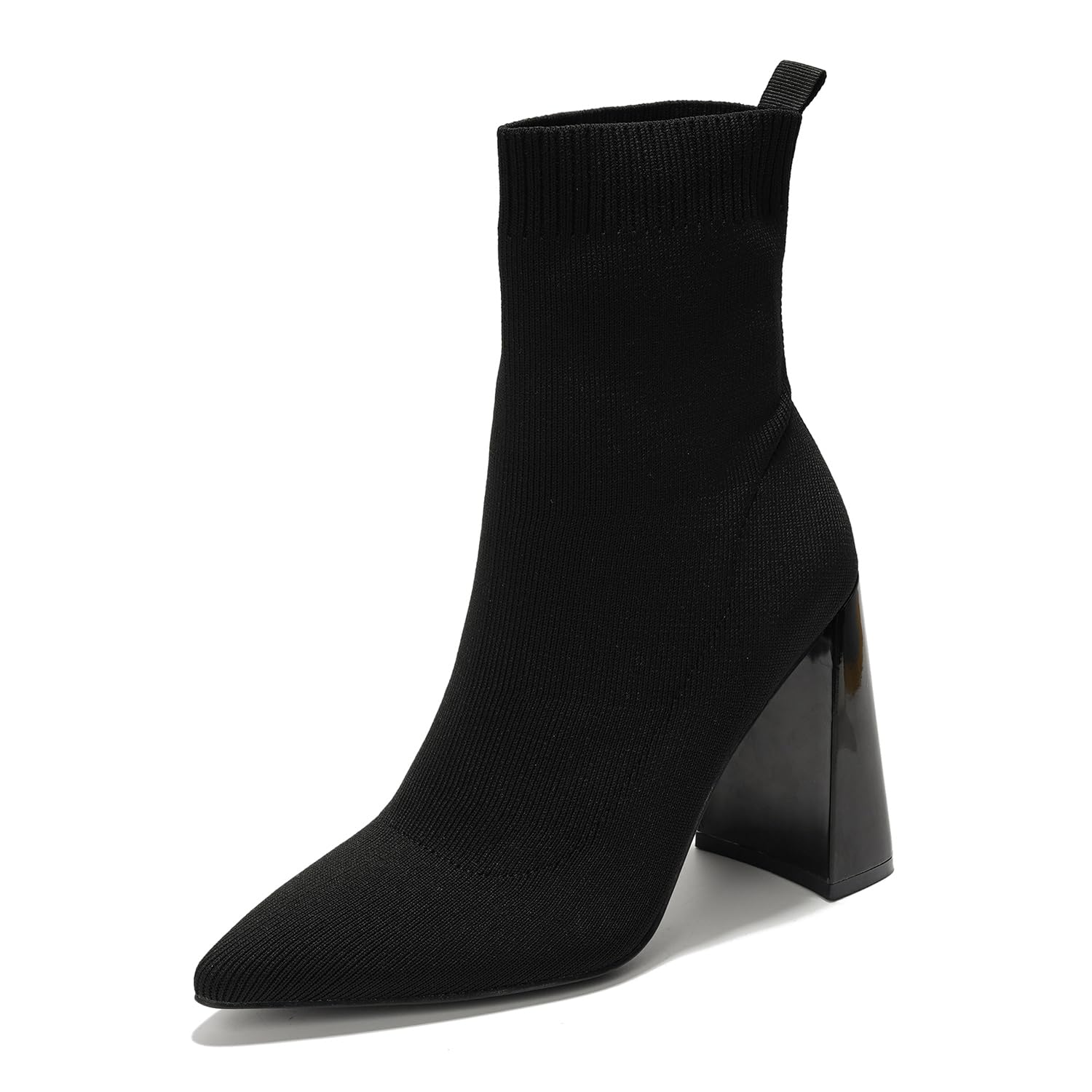Photo 1 of Cape Robbin Pointed Toe Booties for Women with Heels - Dressy Sock Boots and Heeled Ankle Boots, Chic Pointy Toe Booties for Women (Faina.A) - Black Size 7.5