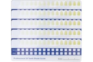 ZJCHAO 5pcs Teeth Whitening Shade Household Teeth Color Chart Tooth Shade Chart Comparing Card Household Oral Care Supplies for Dentist