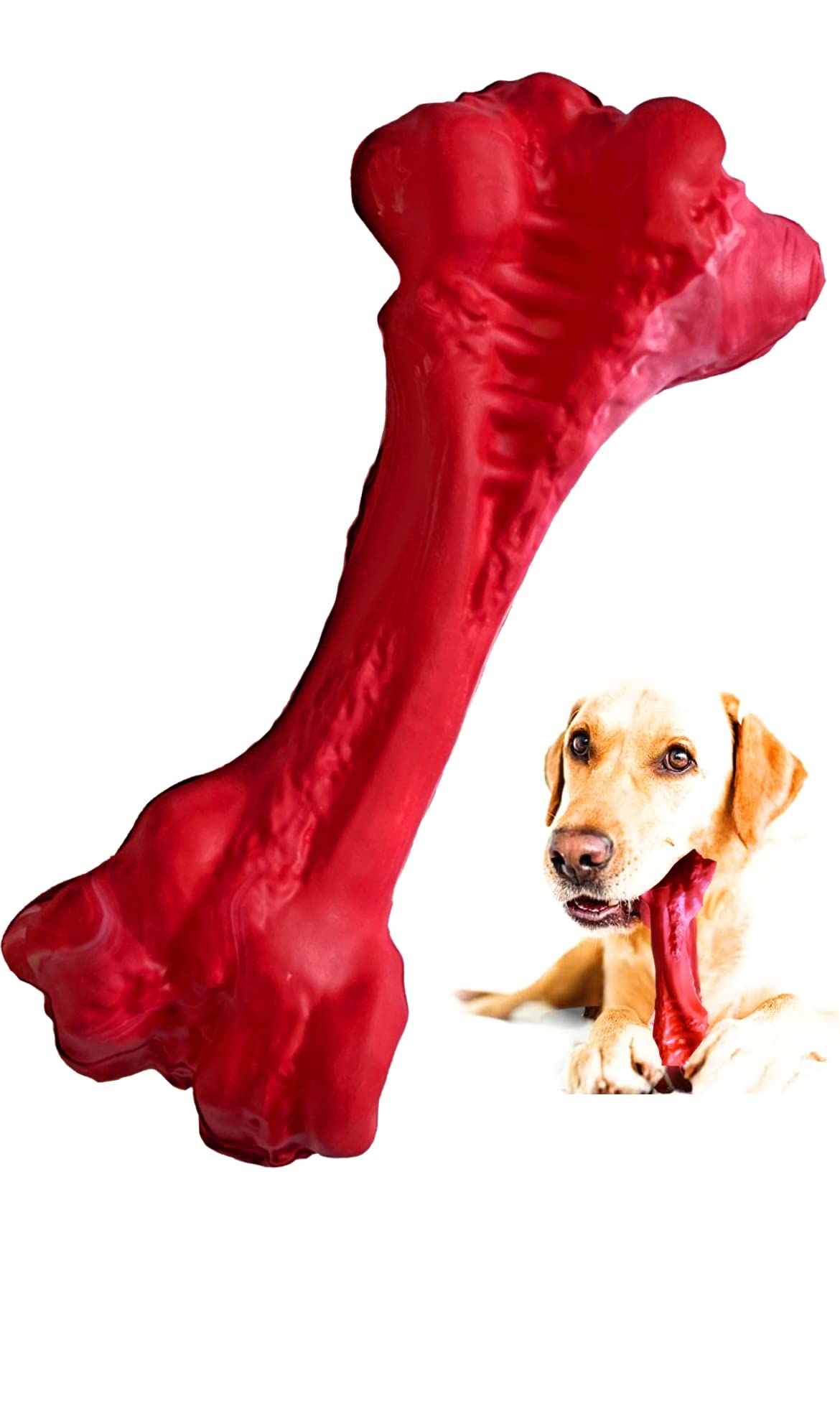 RANZAH Dog Chew Bones toy for Aggressive Chewers Real Beef Flavour Durable Dog Chew Toys Nearly Indestructible Tough Dog Toys
