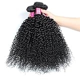 Allove Hair 6a 3bundles-pack Unprocessed Virgin Brazilian Kinkys Curly Hair Bundles Human Hair Extensions Weave 300g Natural Black