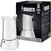 Bialetti Venus Induction Stovetop Espresso Maker &ndash; Stainless Steel Espresso Coffee Maker for All Cooktops, Including Induction, 10 Espresso Cups (15.5 oz), Silver