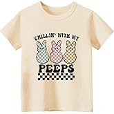 Sineeko Easter Day Shirts for Toddler Boys Girls Short Sleeve Tees Kids Easter Truck Hip Hop Bunny Tops Clothes 2-7T