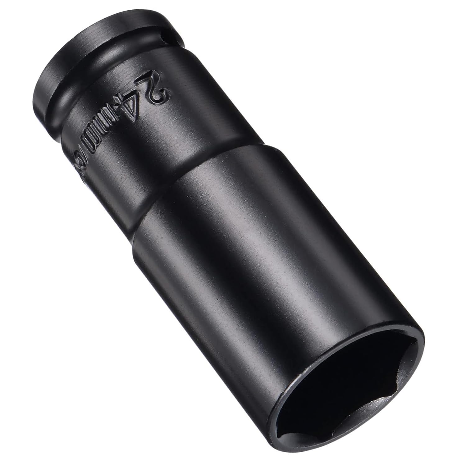 Juttzzei 1/2-Inch Drive Deep Impact Socket 24mm - Heat-Treated CR-V Steel, 78mm Length, 6-Point Metric for Car and Home Repair