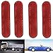 LBZE Quick Mount Reflector,Red Plastic Oval Stick-on Car Reflector Sticker,Work for Cars, Trailer, Motorcycle, Trucks, Boat and The Ground,4pack (red)