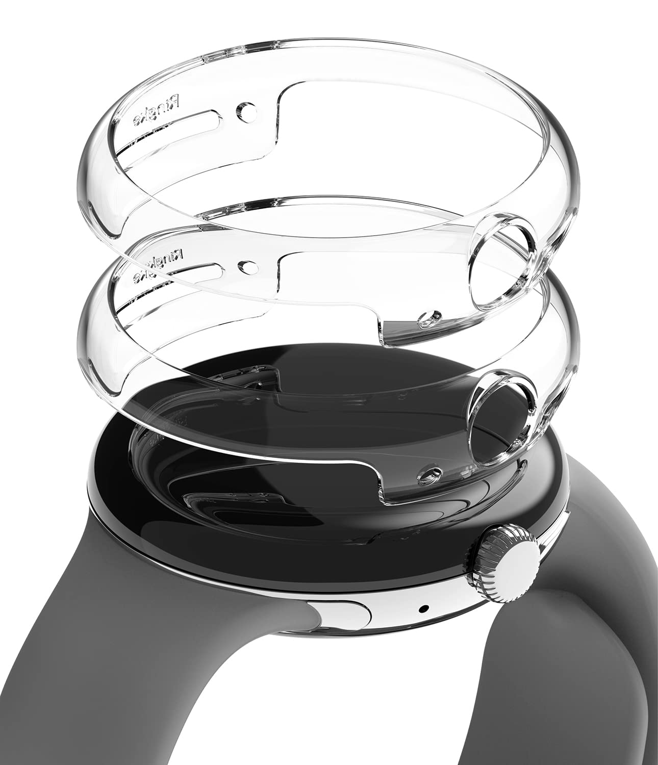 Ringke Slim Case [2 Pack] Compatible with Google Pixel Watch 41mm (2022), Bezel [Frame Only] Premium PC Hard Thin Cover - Clear & Clear — image 1