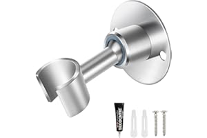 Stainless Steel Shower Head Holder, 360° Adjustable Handheld Bathroom Shower Head Bracket, Metal Shower Spray Holder Wall Mou