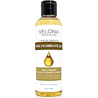 Polysorbate 20 by Velona - 4 oz | Solubilizer, Food & Cosmetic Grade | All Natural for Cooking, Skin Care and Bath Bombs | Us