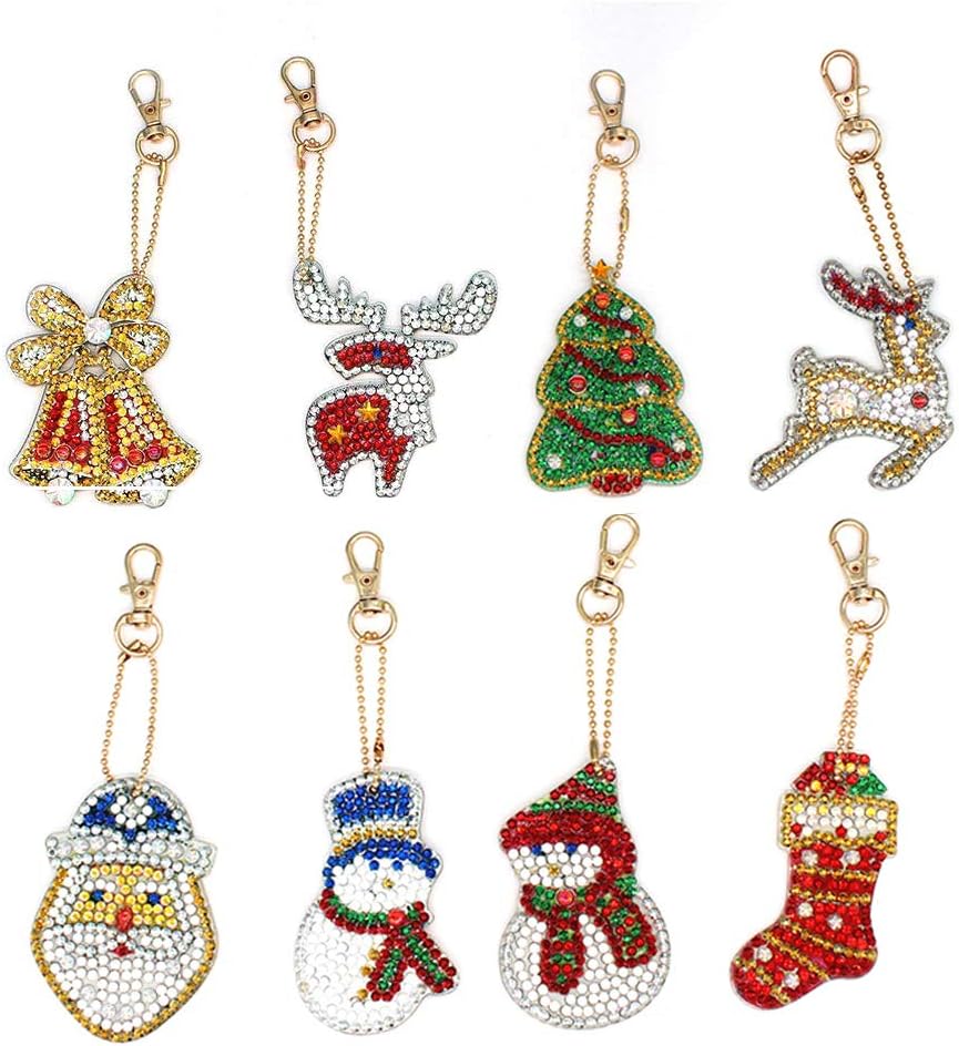 DIY Diamond Painting Keychain, Full Drill Rhinestone Mosaic