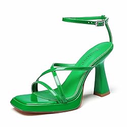 Reitoye Platform High Chunky Heels Square Toe