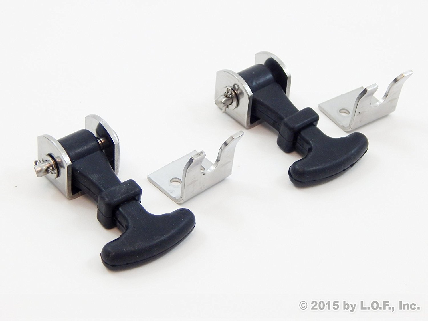 Red Hound Auto Pair (2 Pack) Rubber Hood Latch + Catch HoldDown Kit 2