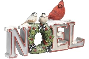 NEWMAN HOUSE STUDIO Noel-Sign Cardinal-Figurines LED Christmas Decorations - Light-Up Letters Tabletop Decor Vintage Country Holiday Collectible 12L x 2.7W x 6.7H inch Neman House Studio